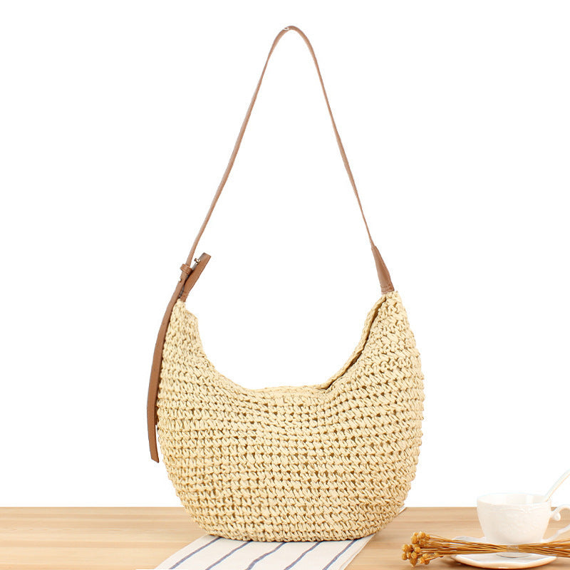 Handcrafted macrame bag with elegant leather accent Kalsten