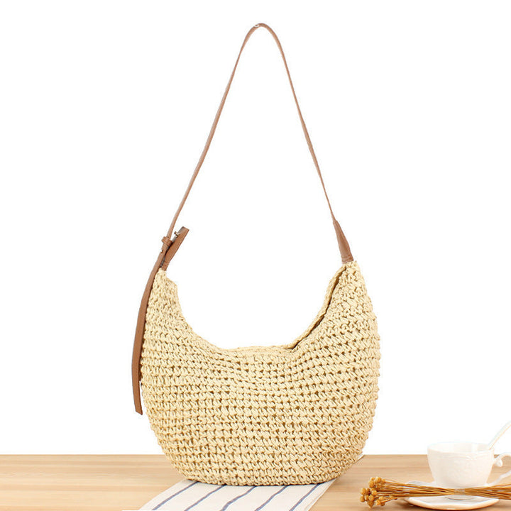 Handcrafted macrame bag with elegant leather accent Kalsten