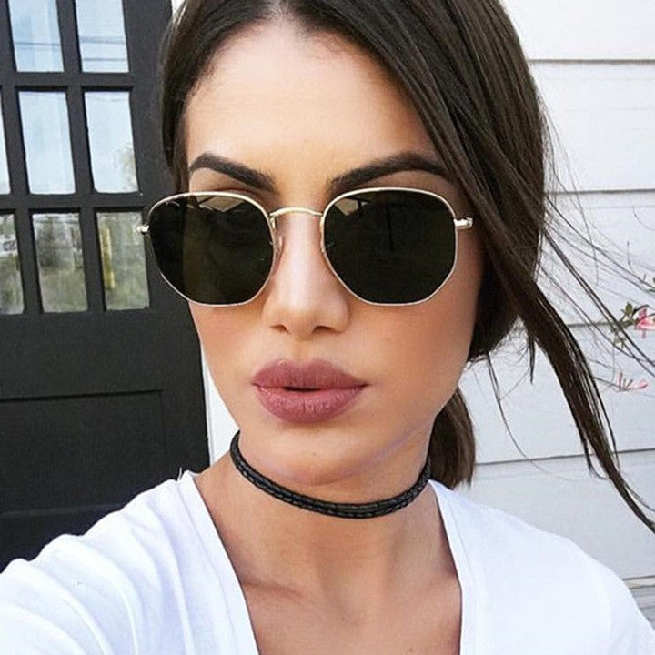 Women's fashionable geometric sunglasses with sturdy metal frame Kalsten
