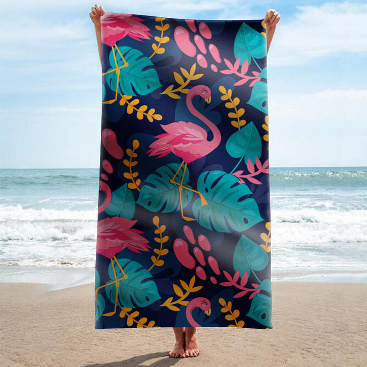 Beach towel with tropical flamingo pattern Kalsten