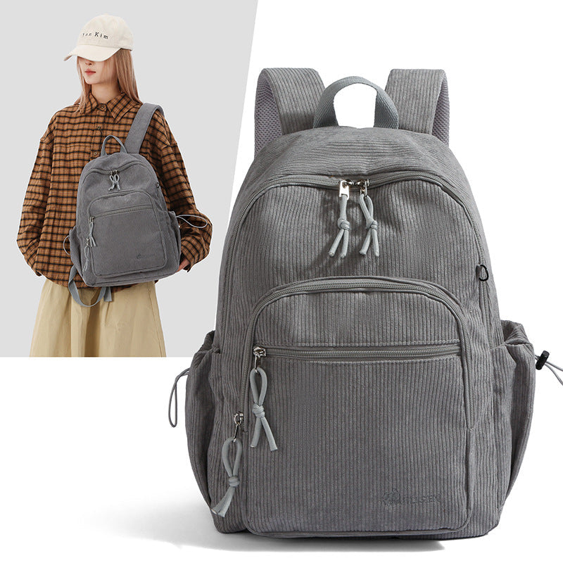 Textured Corduroy Travel Backpack Kalsten