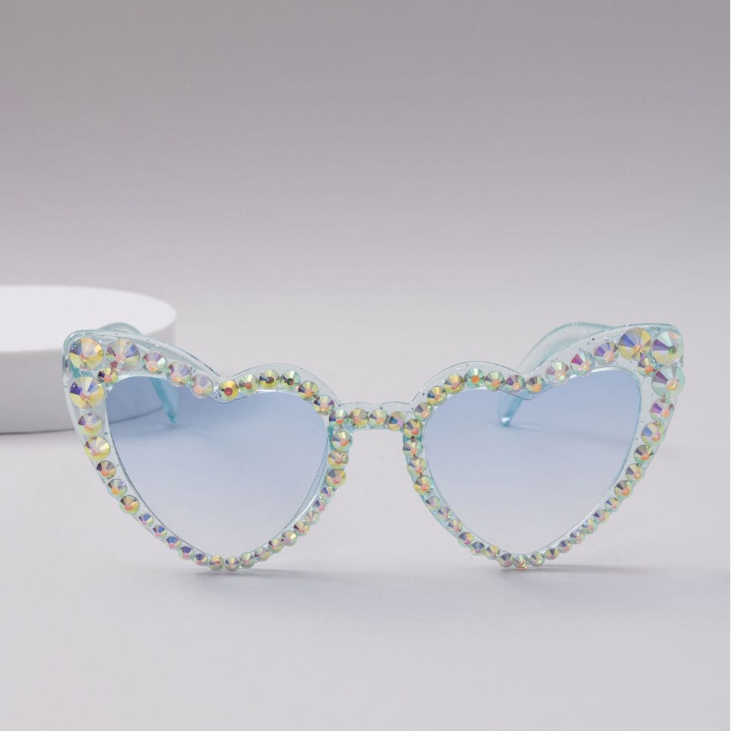 Women's Heart-Shaped Sparkle Sunglasses Kalsten