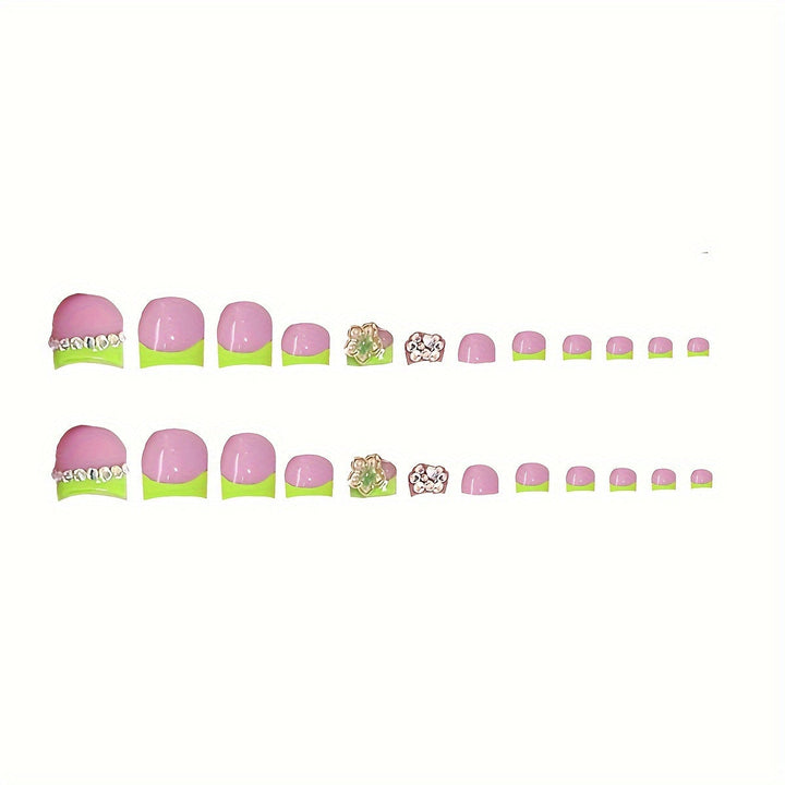 Decorative Nail Art Set with Floral and Rhinestone Accents Kalsten