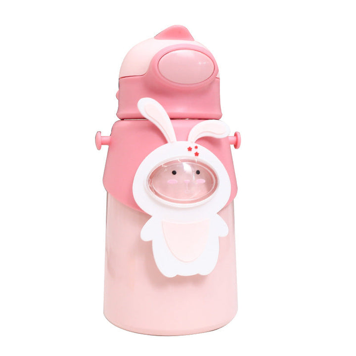 Women's water bottle with friendly animal design and carrying strap Kalsten