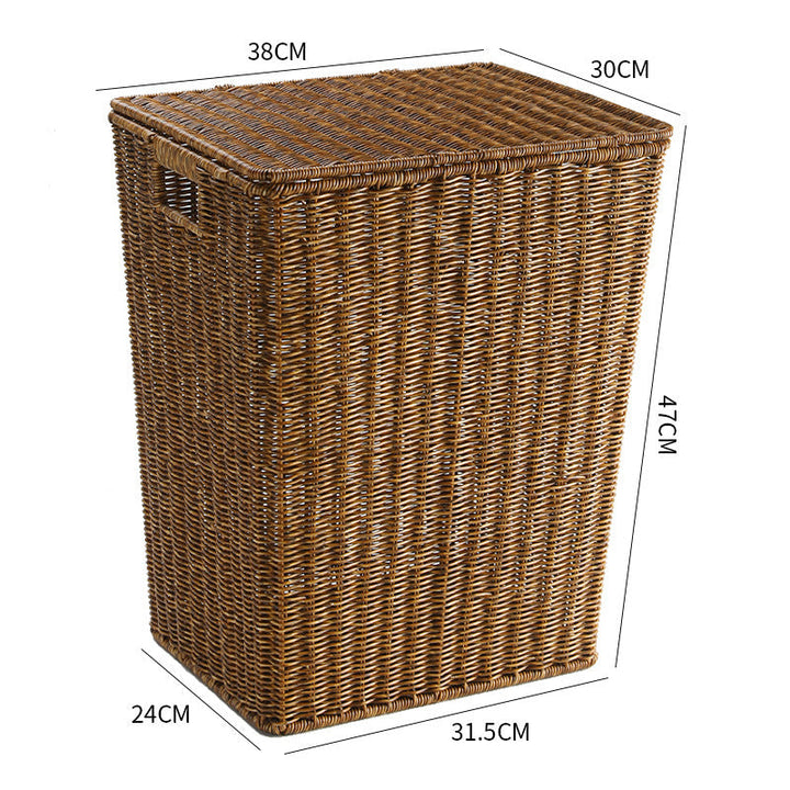 Handcrafted Rectangular Wicker Laundry Hamper Kalsten