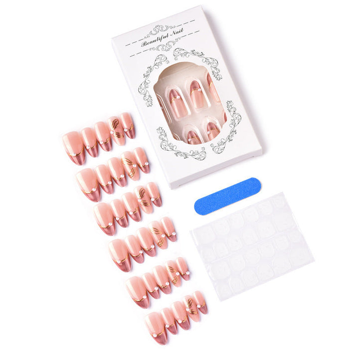 Glamorous Press-On Nail Set with Decorative Accents Kalsten