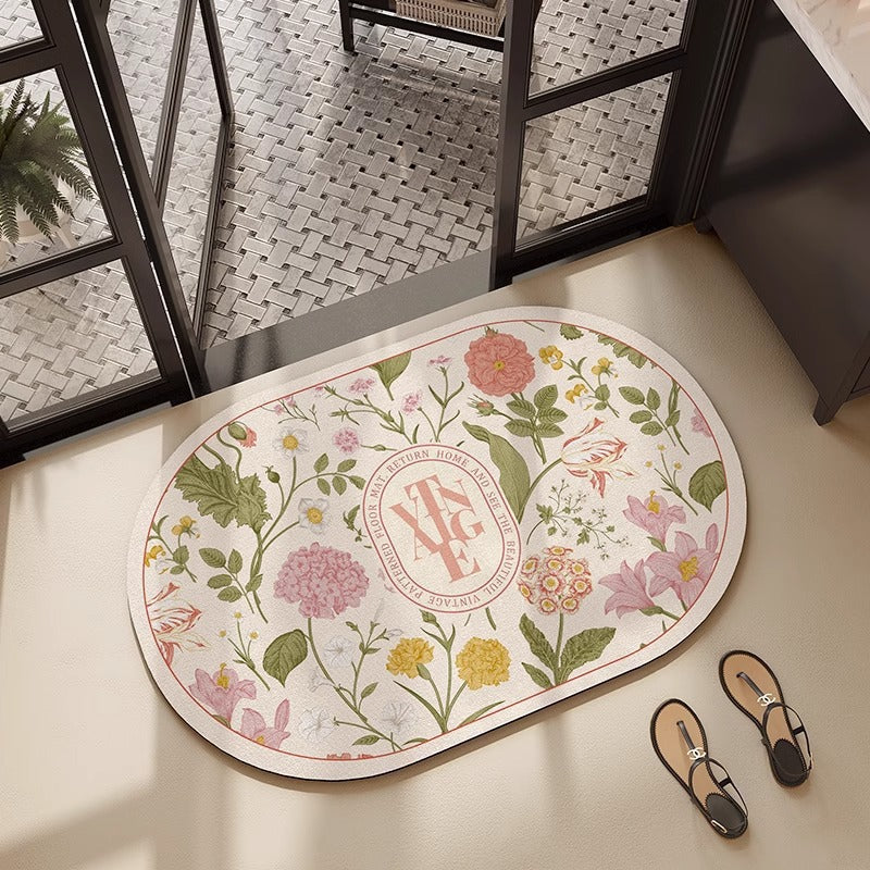 Floral Design Decorative Area Mat Kalsten