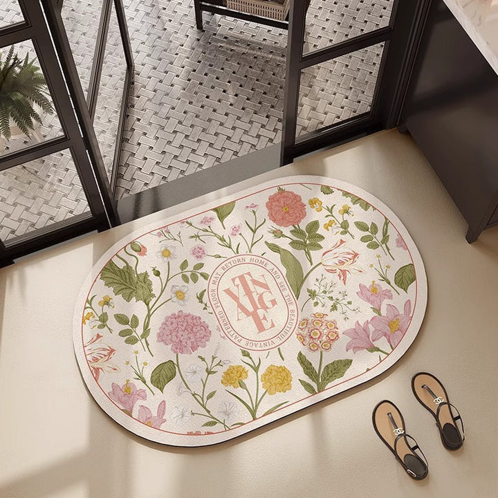 Floral Design Decorative Area Mat Kalsten