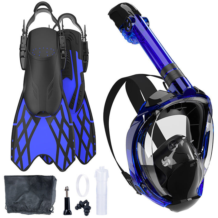 Snorkeling equipment with highly flexible fins and full face mask Kalsten