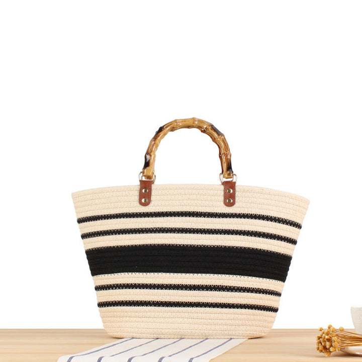 Elegant basket bag with bamboo handles Kalsten