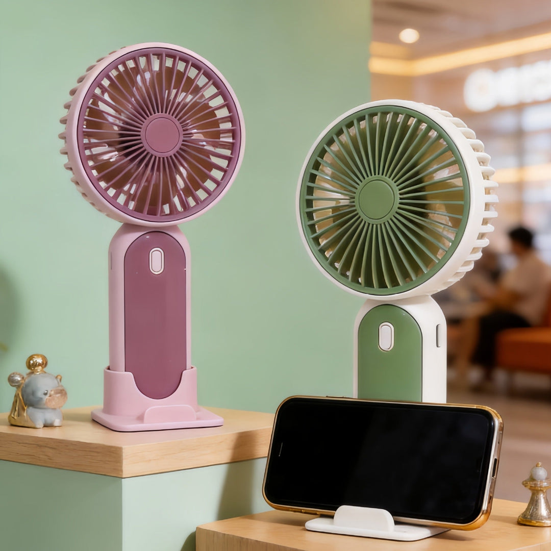 Ladies portable mini fan with USB connection and ergonomic design Kalsten