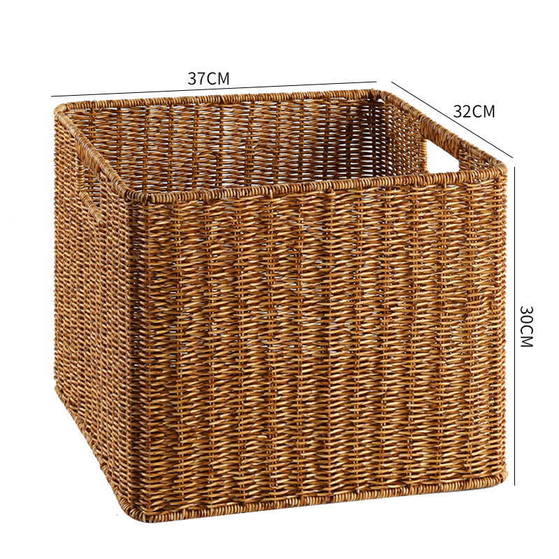 Handcrafted Rectangular Wicker Storage Bin Kalsten