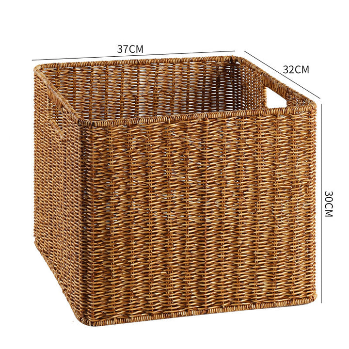 Handcrafted Rectangular Wicker Storage Bin Kalsten