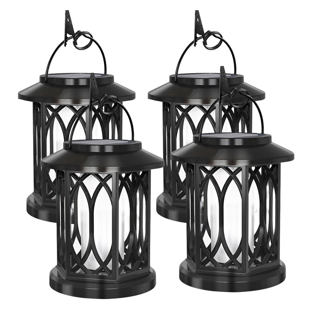 Decorative Solar Hanging Lantern With Metal Lattice Panels Kalsten