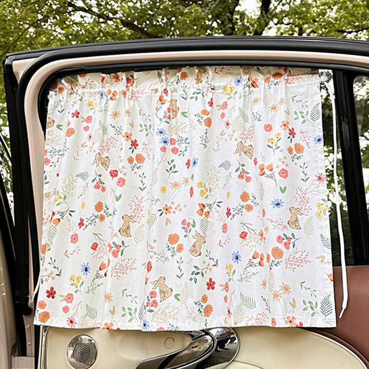 Unisex nan sun protection car curtain with elastic fastening strap and opaque cotton blend Kalsten