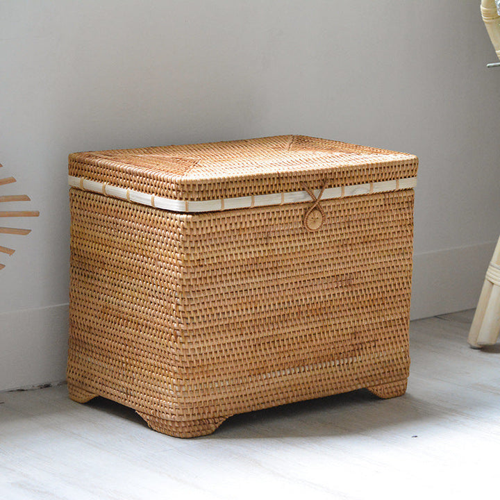Ladies stylish storage box made of woven natural material Kalsten
