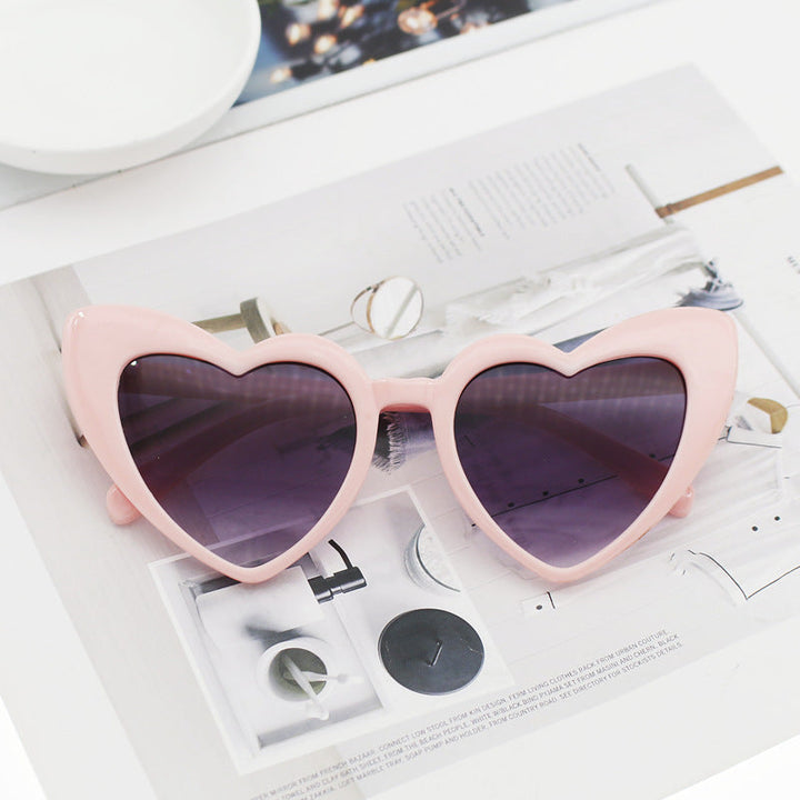 Women's Heart-Shaped Sunglasses with Glittering Frame Kalsten