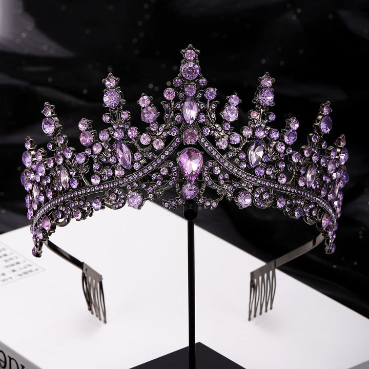 Ladies Opulent Tiara with Black Crystal Detailing Kalsten