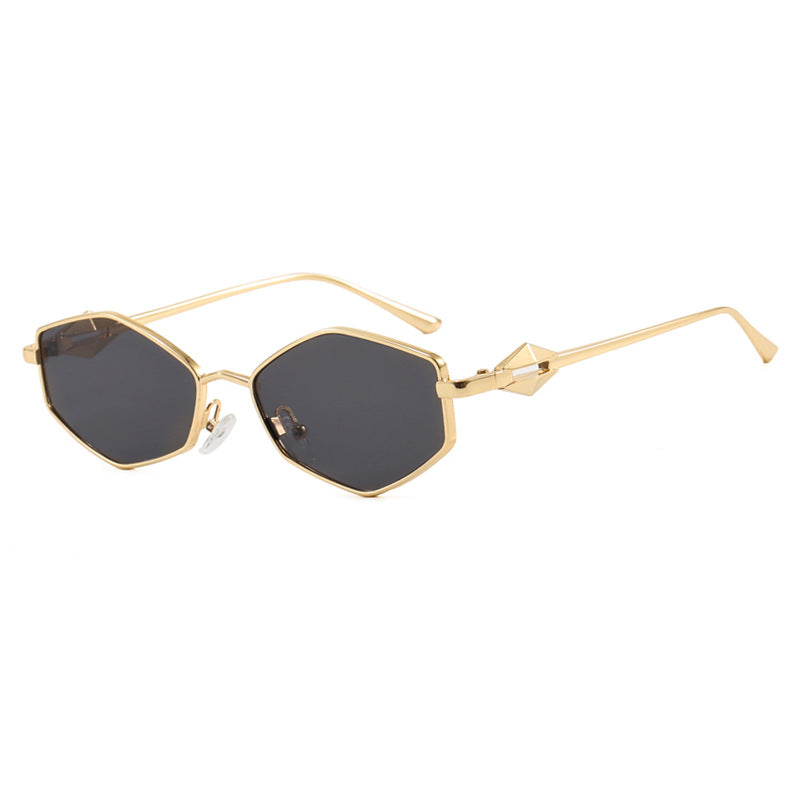 Women's geometric sunglasses with protective UV filter and high-end metal frame Kalsten