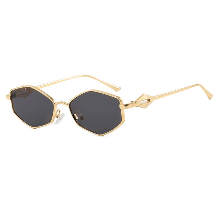 Women's geometric sunglasses with protective UV filter and high-end metal frame Kalsten