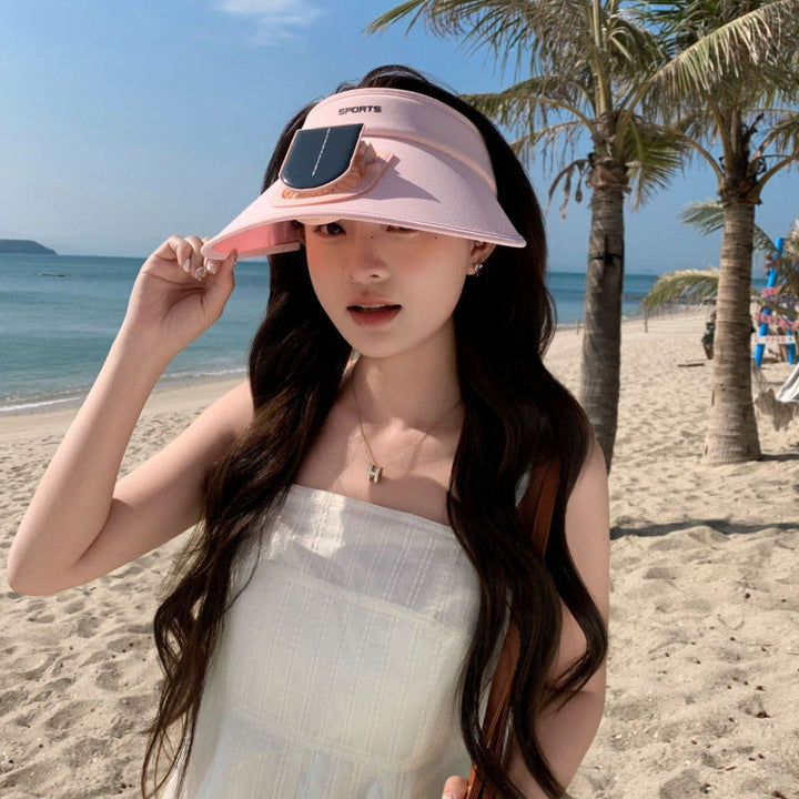 Adjustable sun visor for with integrated smartphone holder and UV protection Kalsten