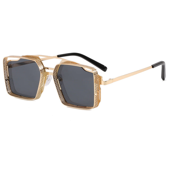 Women's square glasses with perforated, modern frame Kalsten
