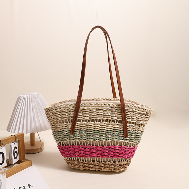 Stylish basket bag with sturdy leather handles Kalsten