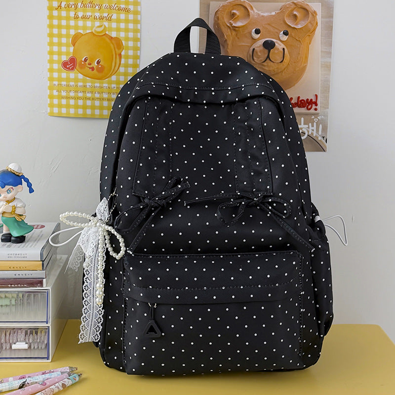 Casual Polka Dot Patterned School Backpack