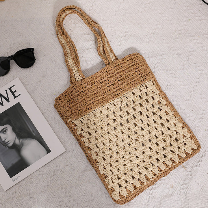 Hand-knotted tote bag in modern net design Kalsten