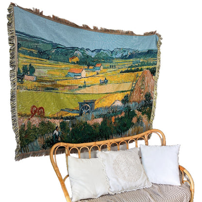 Artistic Floral Tapestry Blanket