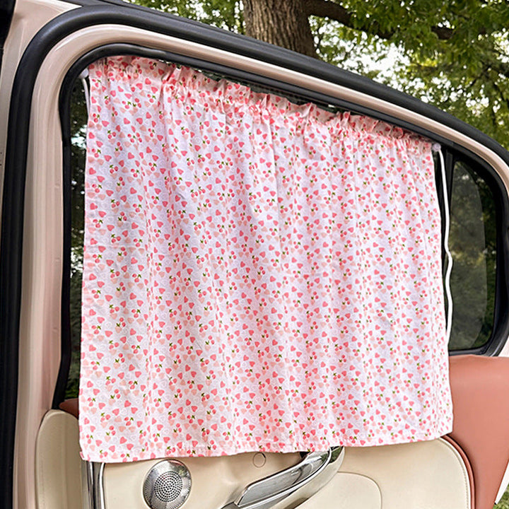 Unisex nan sun protection car curtain with elastic fastening strap and opaque cotton blend Kalsten
