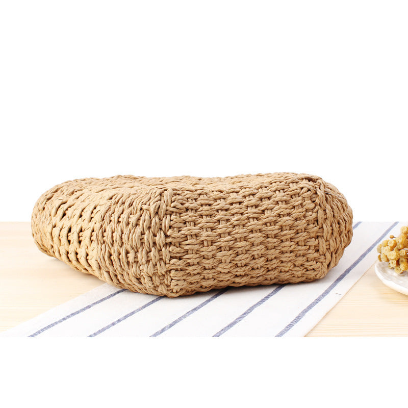 Braided handbag made of natural raffia with robust carrying straps Kalsten
