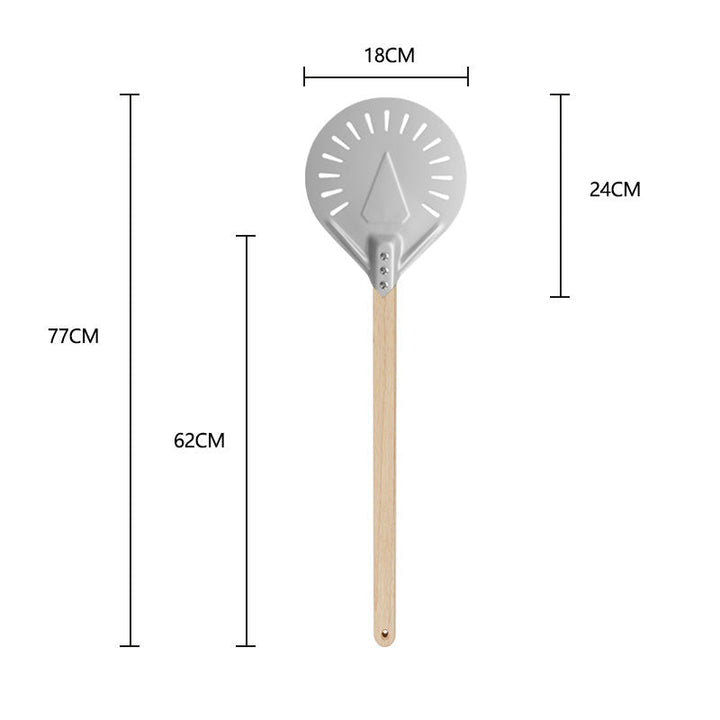 long-handled perforated pizza peel with wooden handle Kalsten