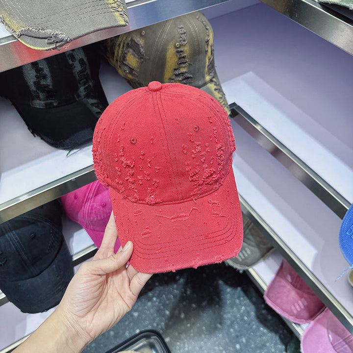 Women's Distressed Denim-Style Baseball Cap Kalsten