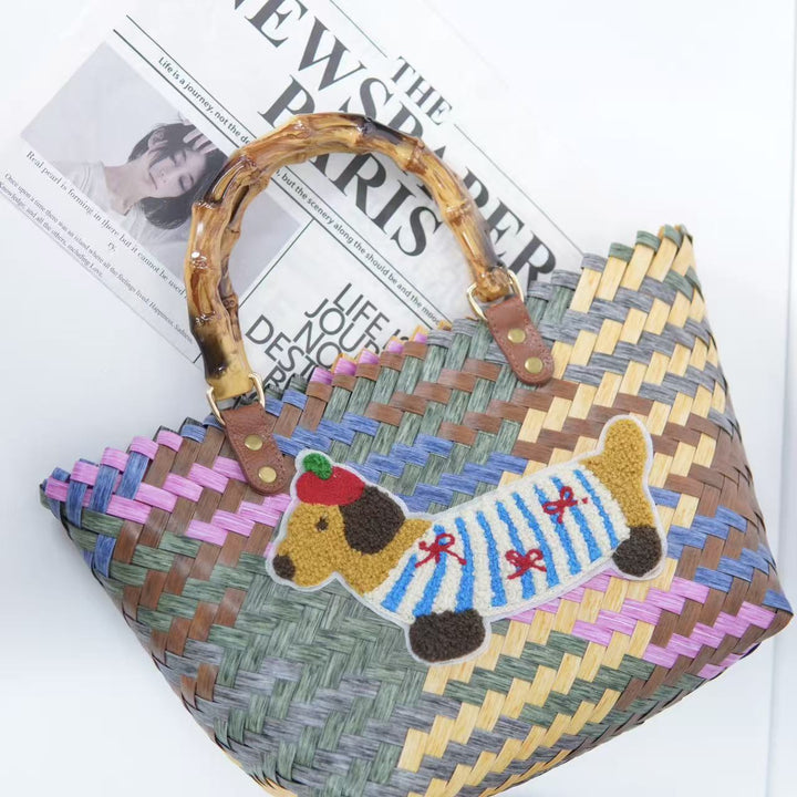 Braided tote bag with ergonomic handles Kalsten