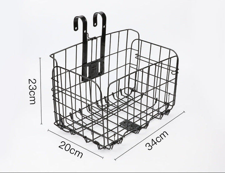 foldable steel wire rear bike cargo basket with adjustable quick-release hooks Kalsten