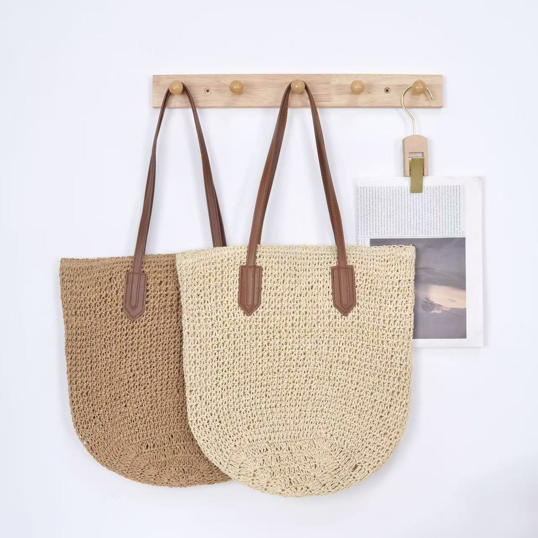 Braided tote bag with long leather handles Kalsten