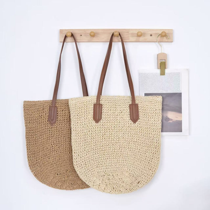 Braided tote bag with long leather handles Kalsten