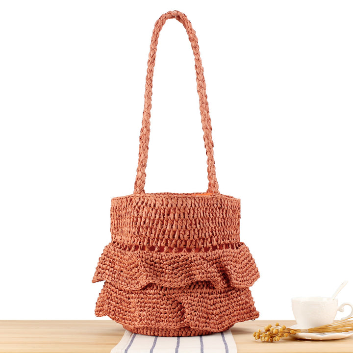 Braided backpack bag with stylish ruffle details Kalsten