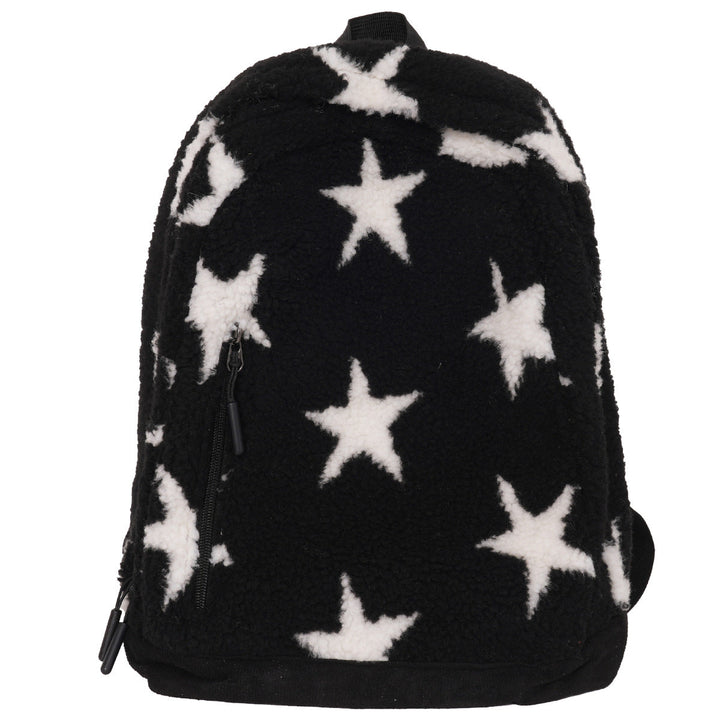 Cozy Fleece Star Print School Backpack Kalsten