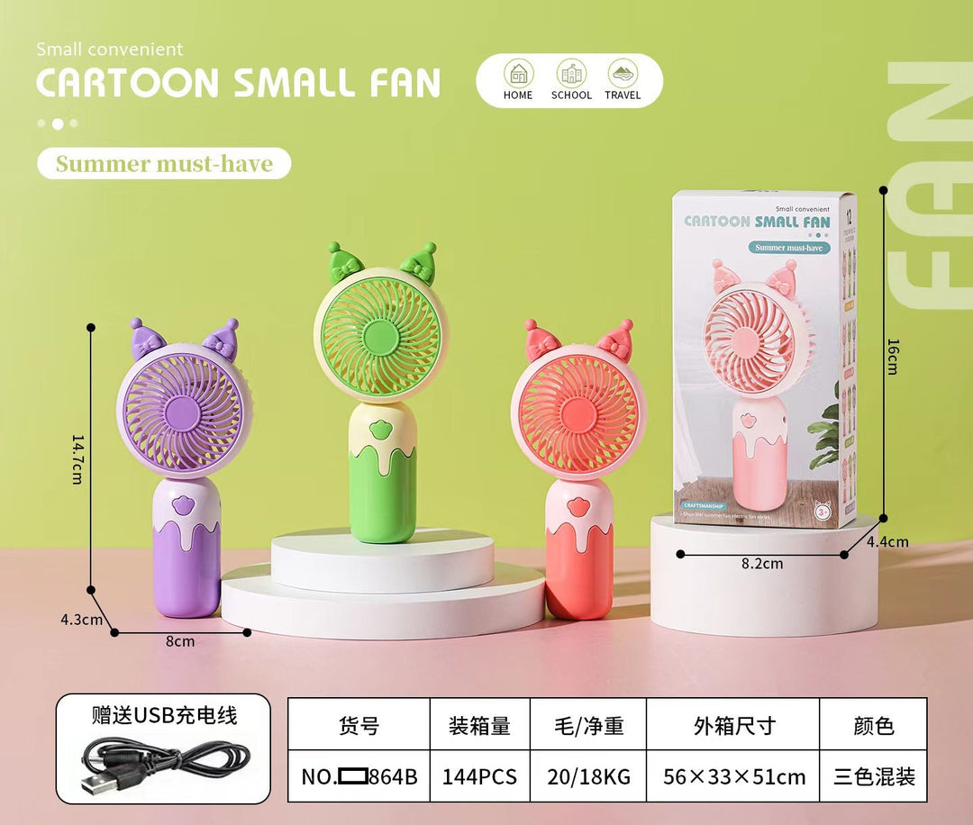 Unisex Cartoon Hand Fan with Cute Animal Design Kalsten