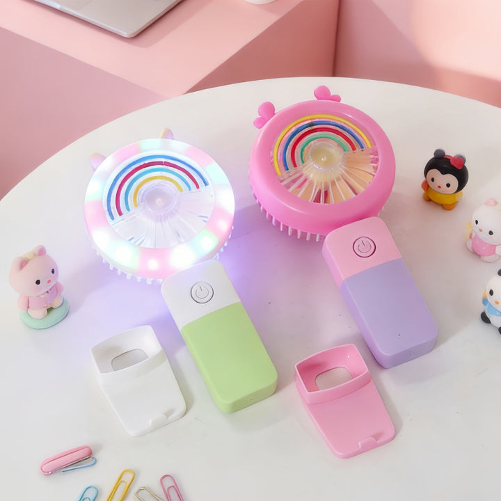 Women Portable Table Fan with Multifunctional LED Lights Kalsten