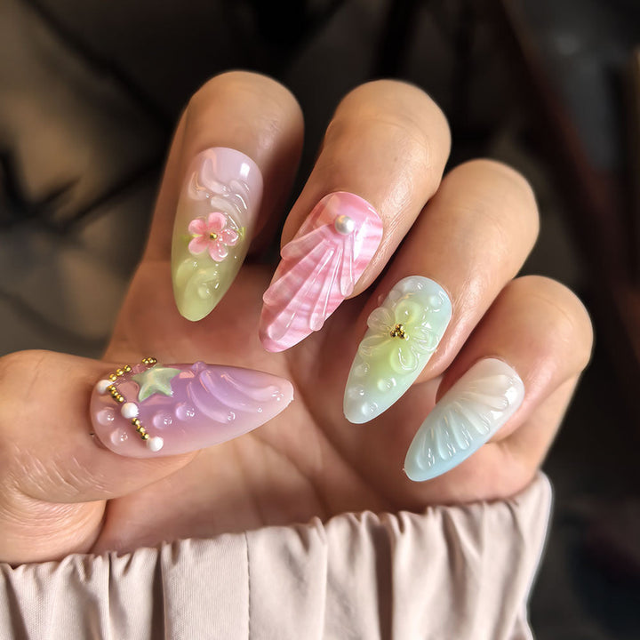 Artistic Nature-Inspired Press-On Nail Set Kalsten
