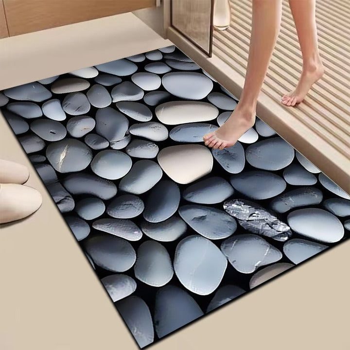 Textured Stone Print Area Mat Kalsten