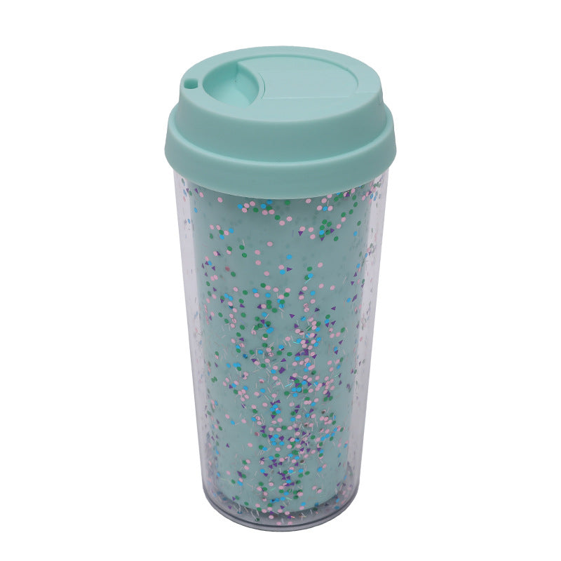 Ladies Glitter Drinking Cup with Leak-Proof Lid and Ergonomic Handle Kalsten