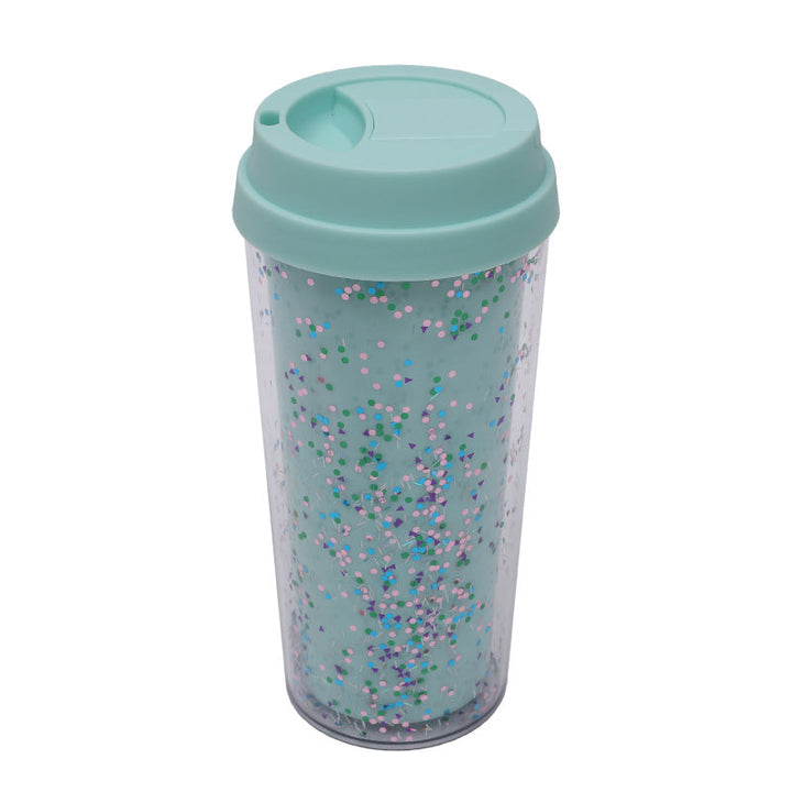 Ladies Glitter Drinking Cup with Leak-Proof Lid and Ergonomic Handle Kalsten