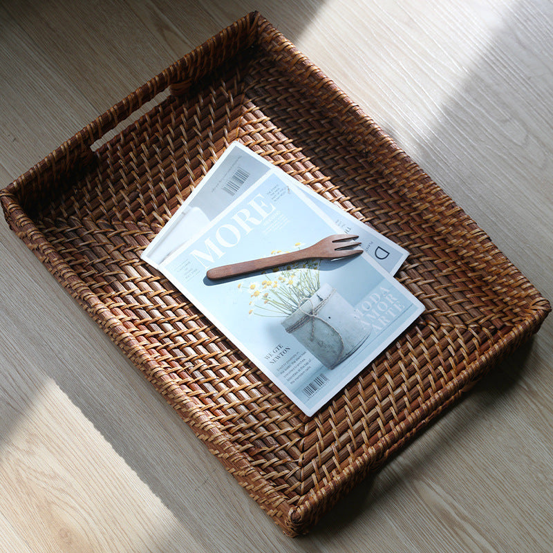 Unisex Rectangular Serving Tray made of natural wicker Kalsten
