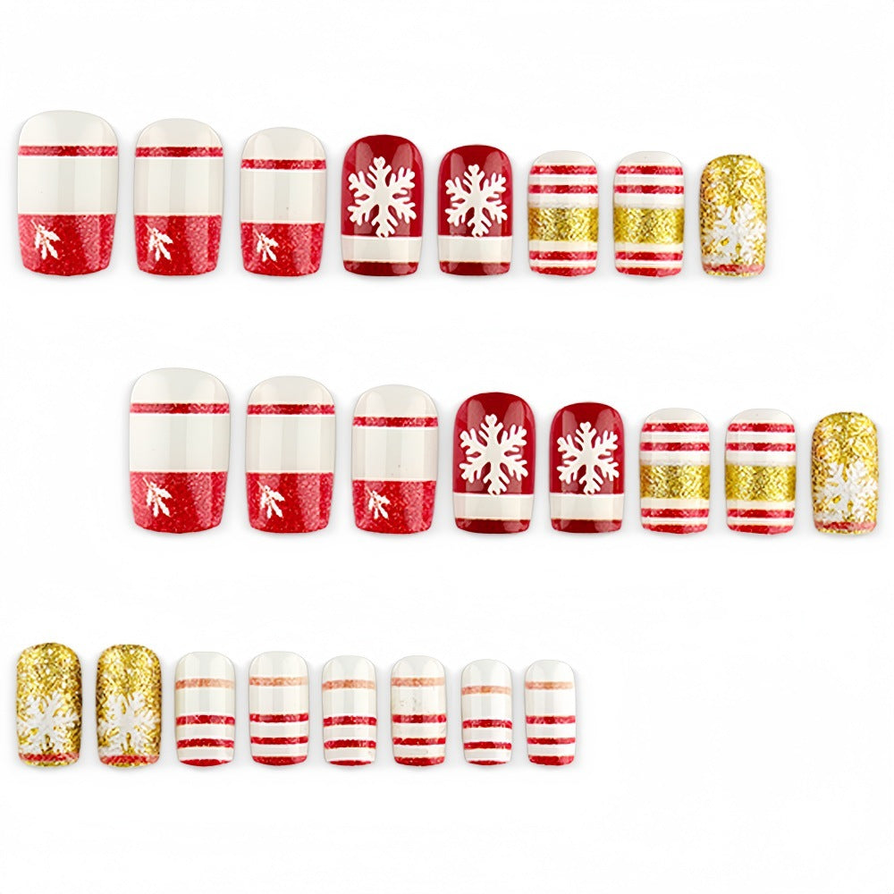 Christmas artificial nails with festive glitter design Kalsten