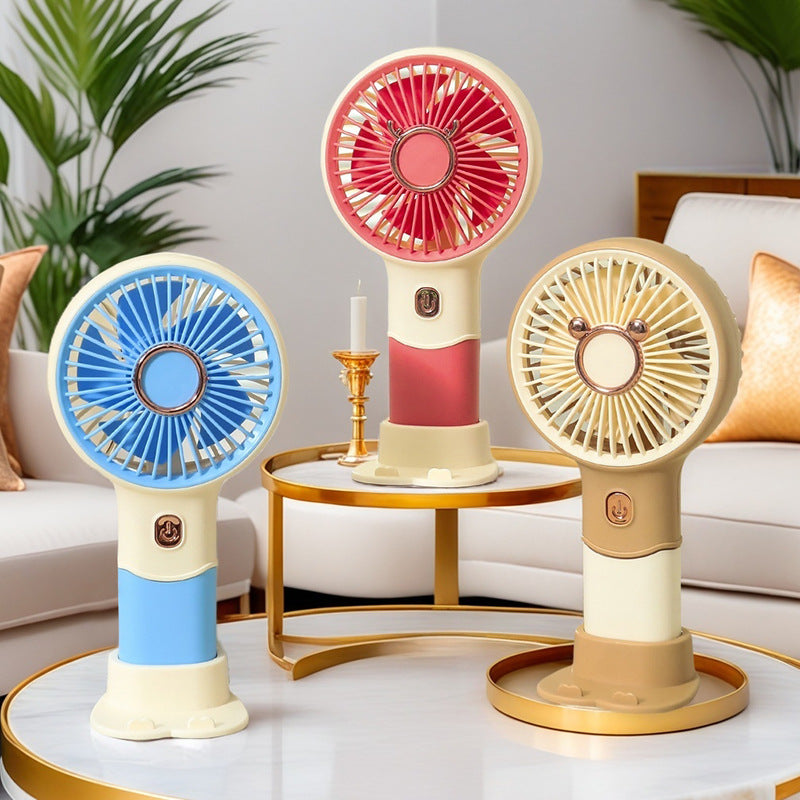 Ladies portable hand fan with playful bear design Kalsten