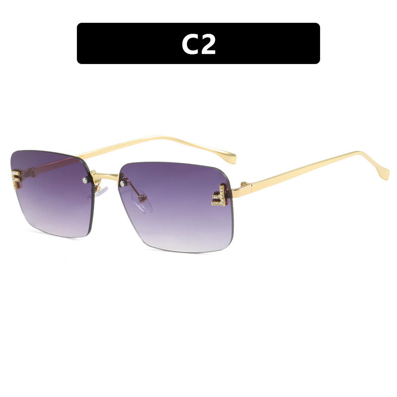 Ladies square sunglasses with elegant golden frame and stylish lenses Kalsten